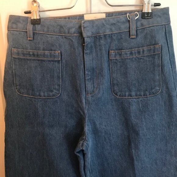 Sezane Juno Denim Cropped Jeans, Sz 38/6, BNWT - Picture 6 of 8